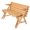 2-in-1 Picnic Table & Bench Set, Outdoor Wooden Folding with Umbrella Hole